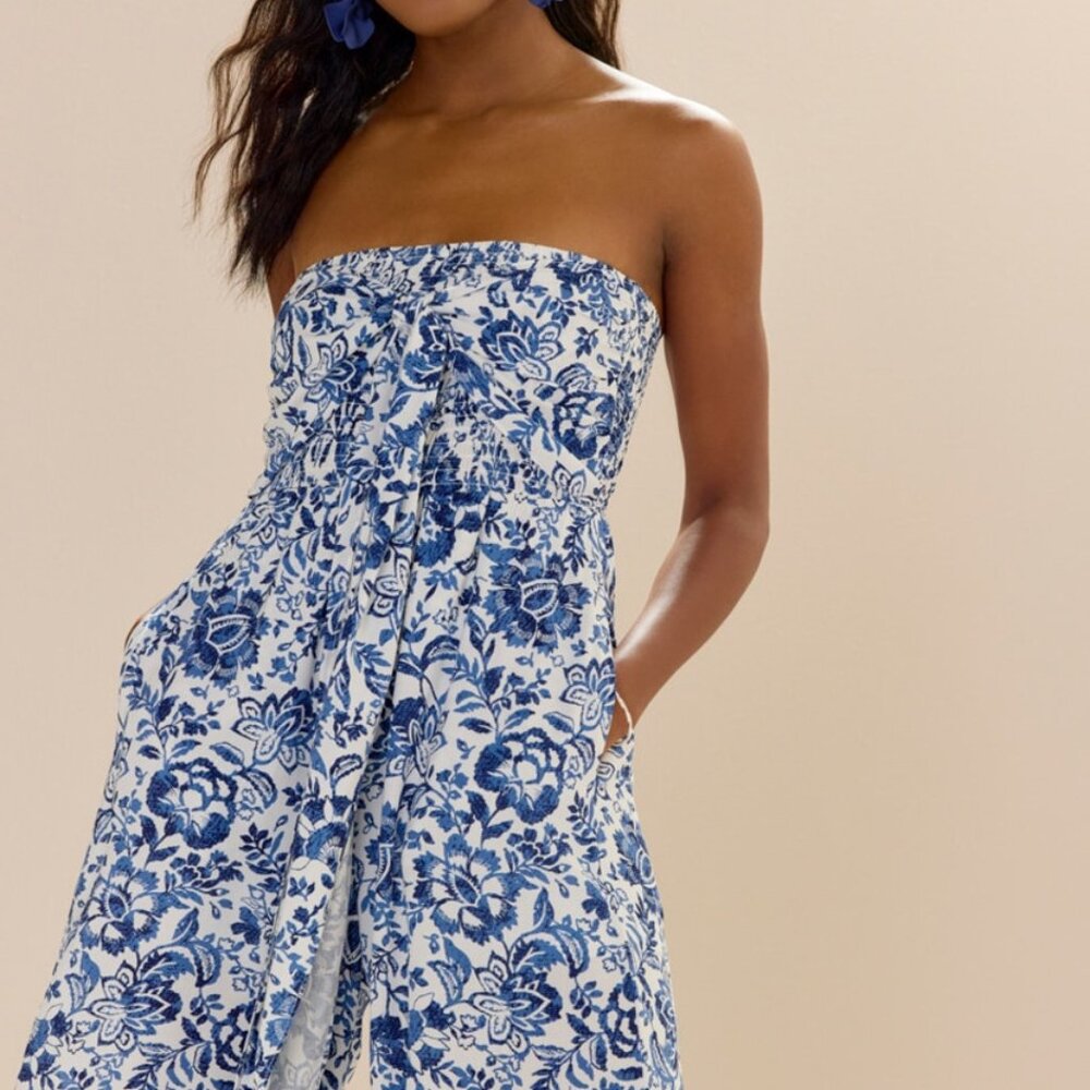 K26  Similar to pic Dazzling palazzo strapless jumpsuit by Zac & Rachel